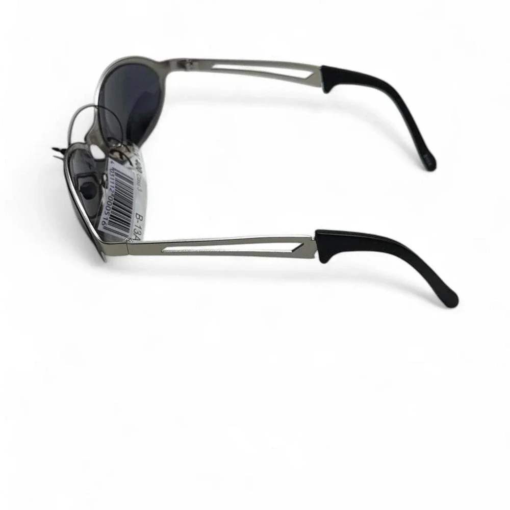 Vintage 90s Cyber Oval Sunglasses | Stepped Wire Frame Matrix Shades